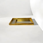 Versatile Gold Border Elegant Serving Mirror Tray