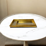 Versatile Gold Border Elegant Serving Mirror Tray