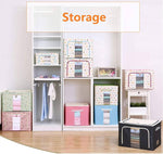 Waterproof Fabric Foldable Box With Steel Frame | Collapsible Wardrobe Storage Organizer