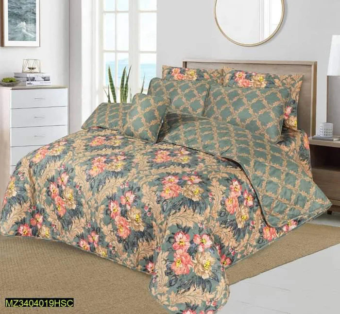 Green-6pc Summer Comforter set (Light Filling)