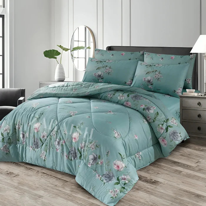 Turquoise-6pc Summer Comforter set (Light Filling)