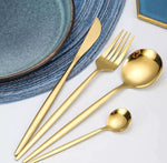 Stainless Steel Gold Cutlery Set - 4pcs