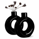 Contemporary Black Donut Ceramic Vase | Pots & Vases | Home Décor