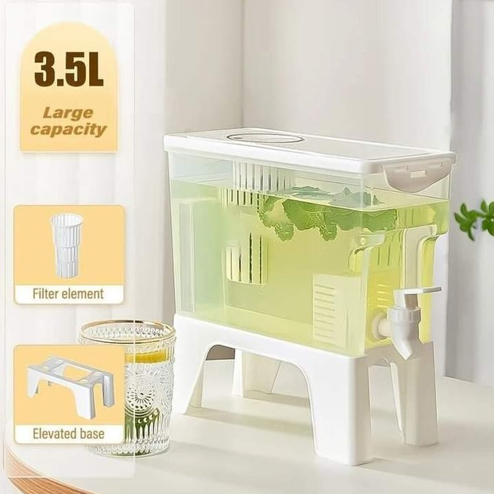 3.5L Fridge Beverage Dispenser With Stand And Spigot | Kitchen Accessories 