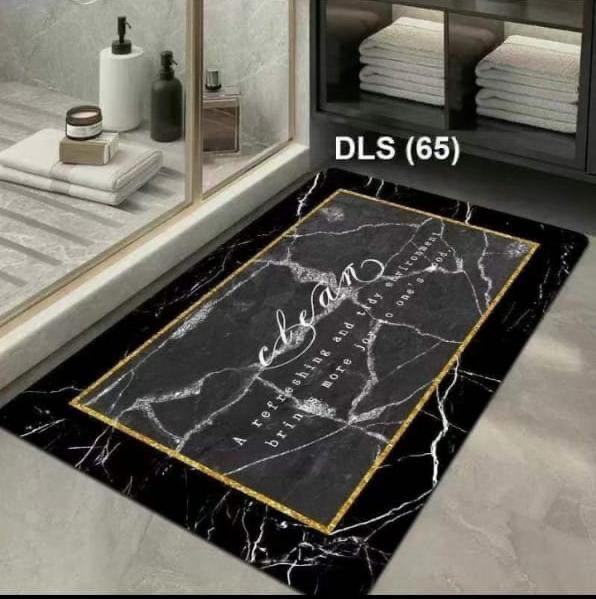 Rectangular Marble Pattern Quick Dry Absorbent Anti-slip Bathroom Door Mat