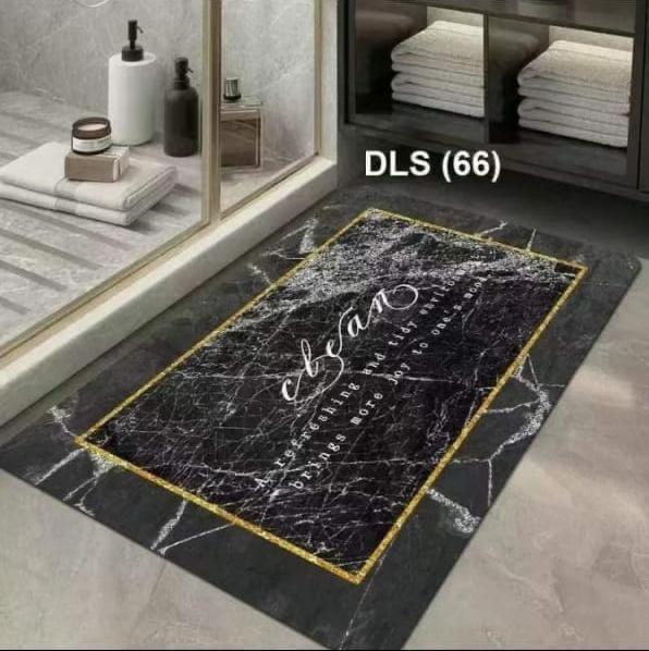 Rectangular Marble Pattern Quick Dry Absorbent Anti-slip Bathroom Door Mat