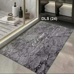 Rectangular Marble Pattern Quick Dry Absorbent Anti-slip Bathroom Door Mat