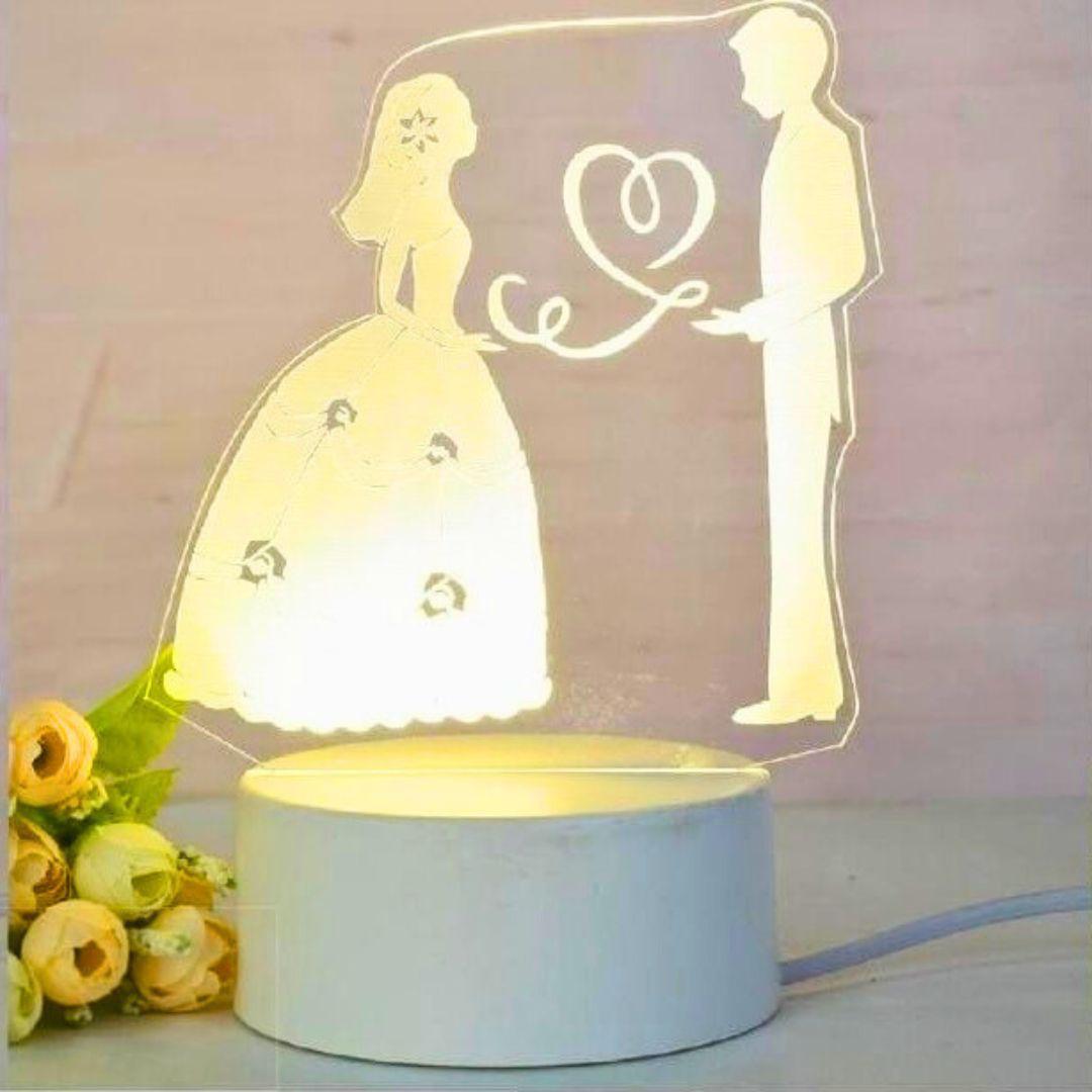 3D Couple Illustration Lamp | Home Décor