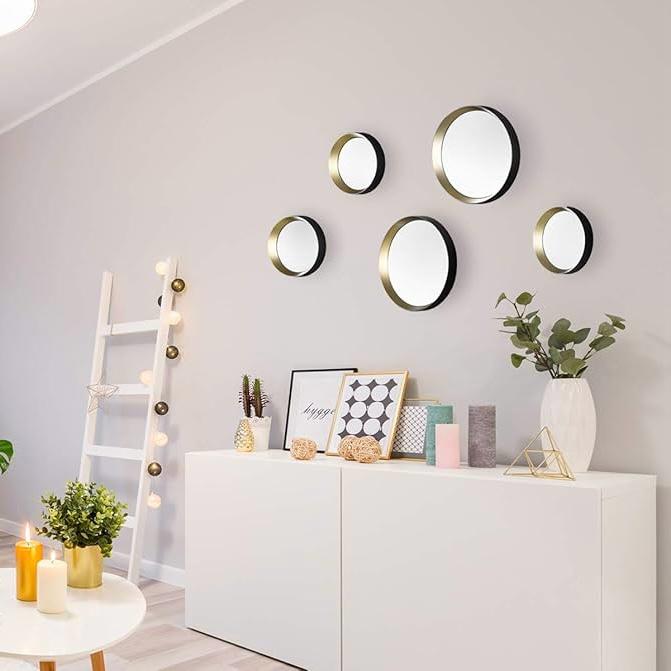 5pcs Round Decorative Wall Mirrors | Wall Décor