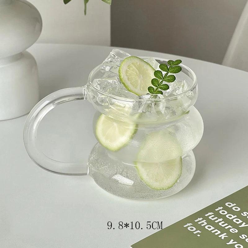 Borosilicate Bubble Glass Mug With Handle