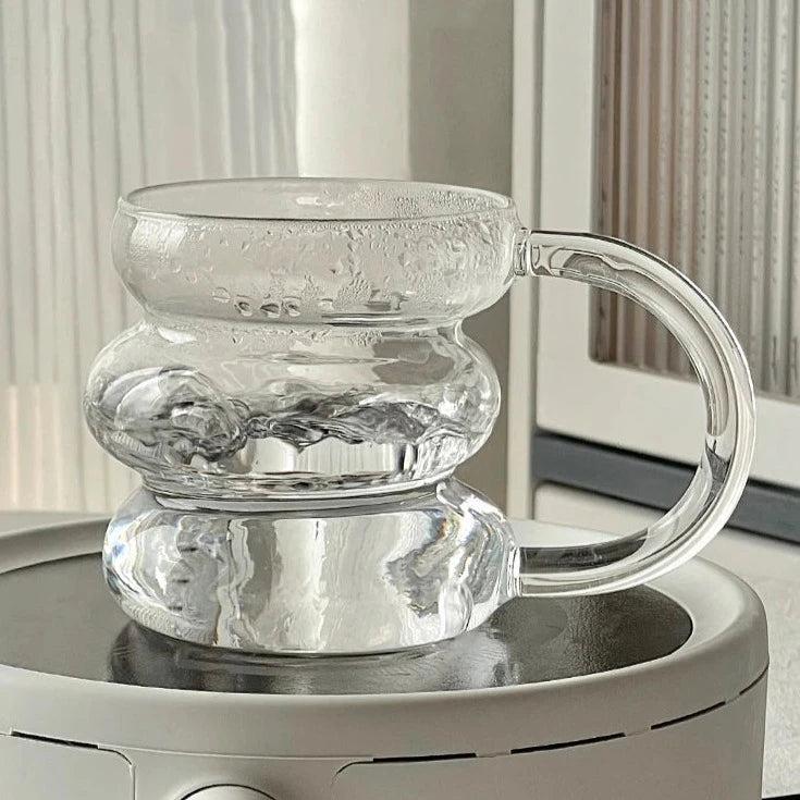 Borosilicate Bubble Glass Mug With Handle