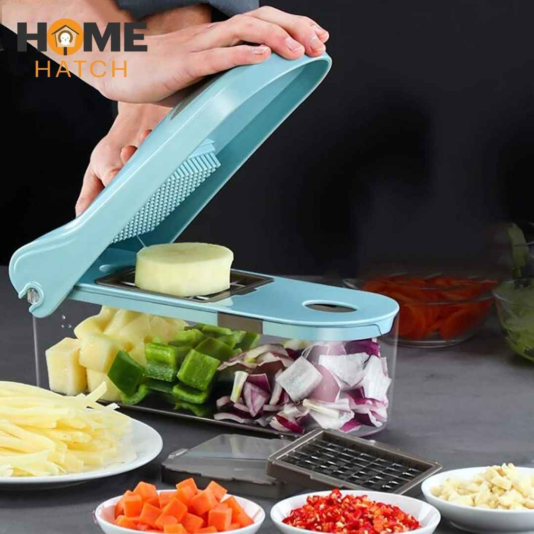 Safe Manual Vegetable Cutter | Onion Slicer, Kitchen Slicer, Potato Slicer | Fruit and Vegetable Slicer