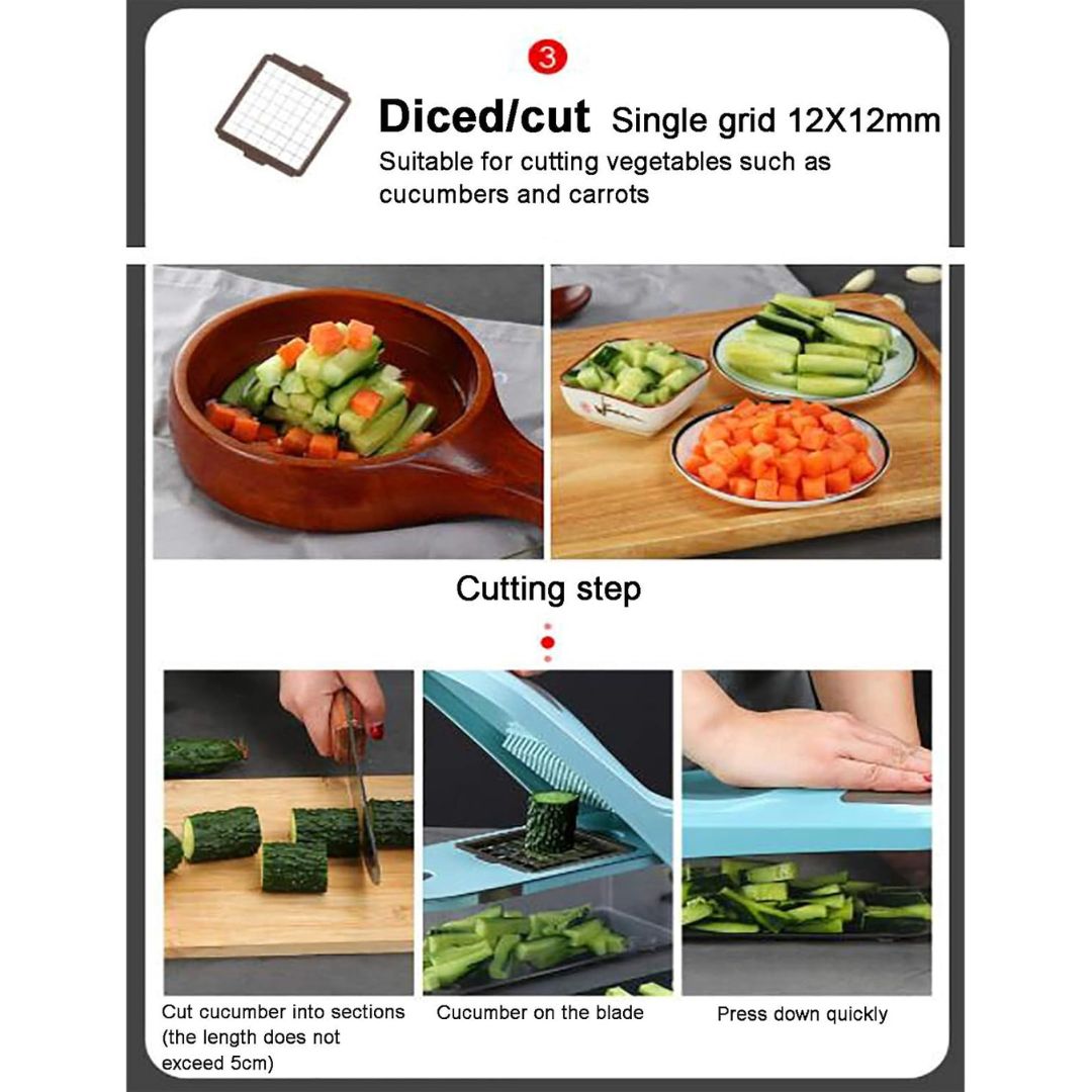 Safe Manual Vegetable Cutter | Onion Slicer, Kitchen Slicer, Potato Slicer | Fruit and Vegetable Slicer