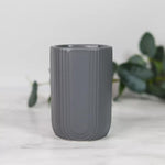Modern ceramic bathroom accessories set – soap dispenser, tumbler, and soap dish in grey, black, and white by Home Hatch Pakistan
