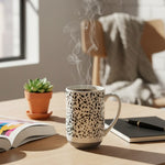 White Embossed Ceramic Mug – 550ML