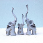 Decorative Elephant Figurine Set of 3 – Luxury Ceramic Elephant Statues for Home Décor