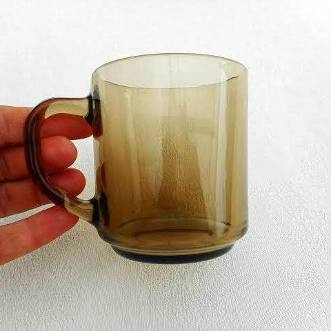 Plain Simple Brown Glass Tea Cup | Coffee Mug Set of 6-240ml