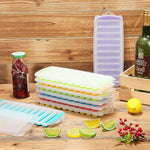 Silicone Narrow Ice Stick Cube Tray with LID Easy Pop Out