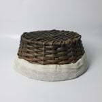 Round Cloth Covered Braided Basket | Vanity Basket