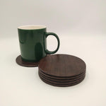 Round 6-Pcs Crocodile Pattern Faux Leather Tea Coasters