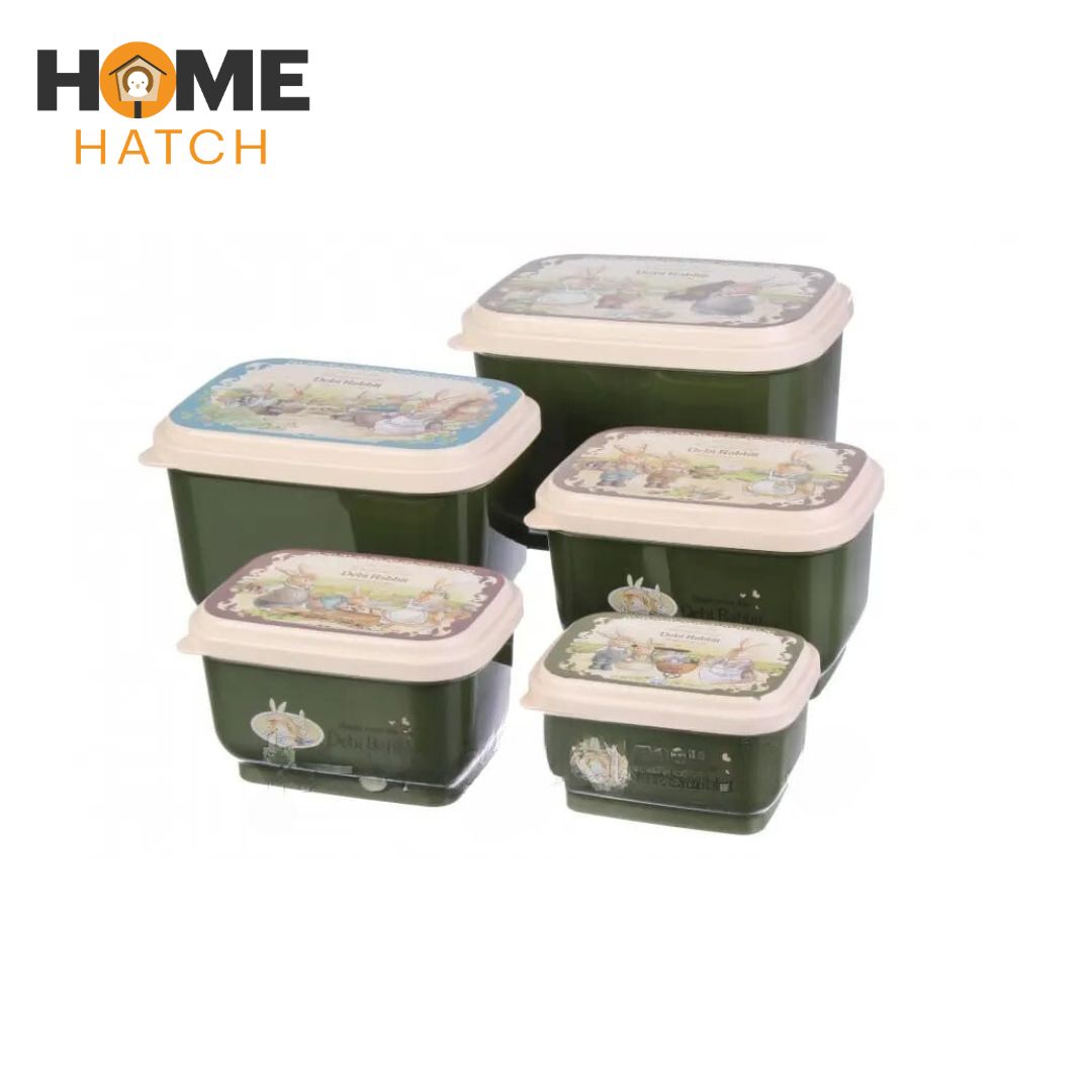 4pcs Dedi Rabbit Lunch Box Set | Food Storage for Kids