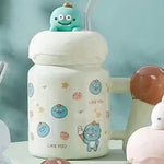 Whimsy Tales Coffee Mug with Lid & Glass Straw