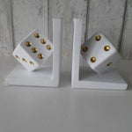 White Dice Bookends | Home Décor