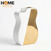 White & Gold Abstract Ceramic Vase – Modern Sculptural Decorative Vase