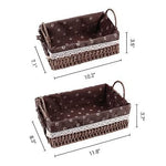 wicker storage basket with handles cloth covered braided organizer basket set of 2 – Pakistan