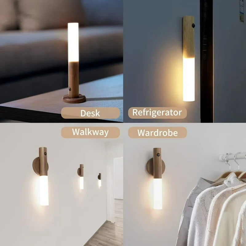 Wireless Motion Sensor LED Wall Light – USB Rechargeable Magnetic Night Lamp