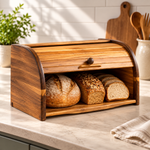 wooden bread box, roll top bread box, wooden bread storage box, bread box with sliding lid, wooden bread bin, kitchen countertop bread box, bread storage container, bread storage bin, wooden bread container, roll top bread bin, bread keeper box, kitchen bread organizer, countertop bread storage, rustic wooden bread box, farmhouse kitchen accessories, kitchen storage organizer, wooden kitchen accessories, bread box Pakistan, wooden bread box Pakistan, bread storage box Pakistan, roll top bread box Pakistan, 