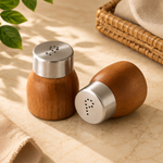 wooden salt and pepper shaker set, wooden salt pepper shakers, salt and pepper set of 2, stainless steel lid shakers, wooden seasoning shakers, salt pepper shaker set, dining table salt pepper set, kitchen seasoning set, wooden kitchen accessories, dining table accessories, wooden tableware, salt and pepper shakers Pakistan, wooden salt pepper set Pakistan, kitchen accessories Pakistan, buy wooden salt pepper shakers Pakistan