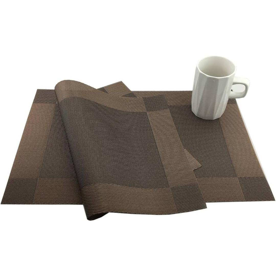 Woven Rectangle Dining Table Serving Mats | Washable Placemats - 6Pcs