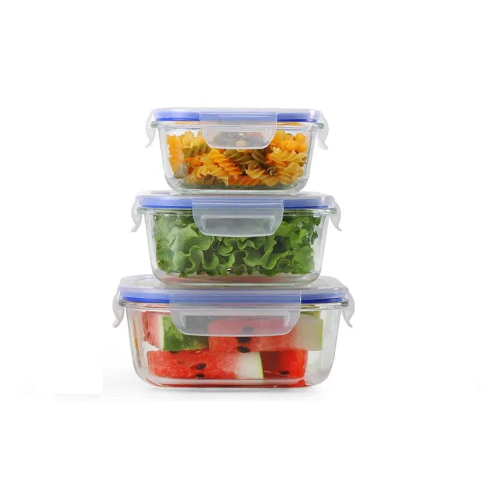 Square Glass Storage Container with Airtight Lid