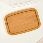 Bamboo Wood Butter Dish With Transparent Acrylic Lid