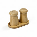 bamboo mushroom salt and pepper shaker set with tray natural kitchen dining décor – Pakistan