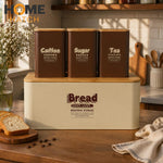 cream bread bin and brown kitchen canister set with bamboo lids tea coffee sugar storagePakistanbread bin set Pakistanbamboo lid canister settea coffee sugar jars Pakistankitchen storage set modernHome Hatch kitchen setmetal bread bin Pakistanminimalist kitchen organizercountertop storage jarseco friendly kitchen storagekitchen canister set Pakistan