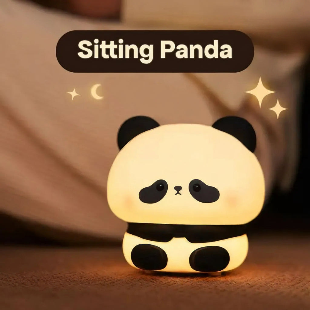 cute silicone LED night light USB rechargeable touch control sitting panda lamp – Pakistansitting panda night light Pakistansilicone LED night lightUSB rechargeable panda lampcute panda bedside lamptouch control night lightkids night lamp Pakistannursery LED lightHome Hatch panda lampkawaii room décor lamprechargeable LED lamp Pakistan