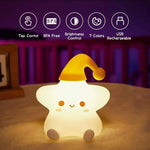 cute silicone LED night light USB rechargeable touch control star lamp – Pakistan