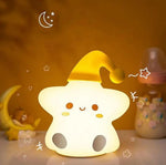 cute silicone LED night light USB rechargeable touch control star lamp – Pakistan
