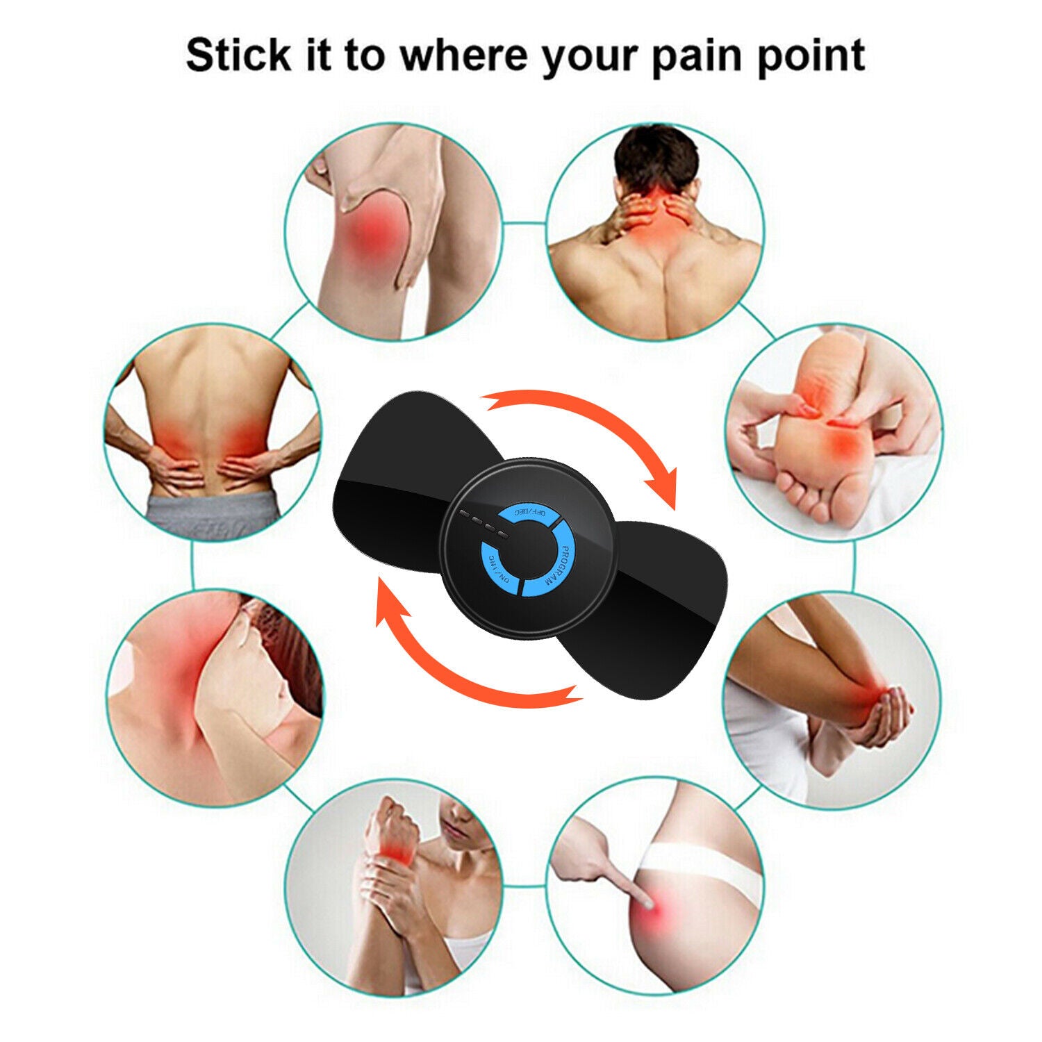 Mini Body Massager Pulse Neck Pain Relief Ems Butterfly Body Massager
