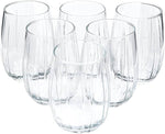 Delisoga Lined Transparent Drinking Glass - Set of 6