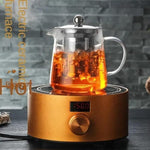 Borosilicate Glass Teapot High Temperature Resistant Tea & Coffee Pot with Infuser Strainer Lid