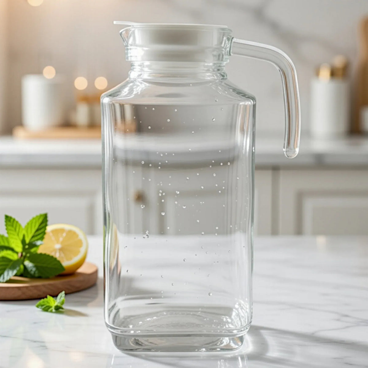 glass water jug with plastic lid 1.74L premium beverage pitcher for water juice and cold drinks glass water jug Pakistanglass beverage pitcher 1.74Lwater jug with lidjuice pitcher Pakistanglass serving jugbeverage pitcher with lidlemonade pitcher glassHome Hatch drinkwareglass water pitcherpremium beverage jug