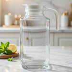 glass water jug with plastic lid 1.74L premium beverage pitcher for water juice and cold drinks glass water jug Pakistanglass beverage pitcher 1.74Lwater jug with lidjuice pitcher Pakistanglass serving jugbeverage pitcher with lidlemonade pitcher glassHome Hatch drinkwareglass water pitcherpremium beverage jug