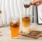 glass tumbler with handle straw and leak proof lid 750ml reusable drinking cup