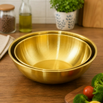 golden mixing bowl with measuring premium stainless steel kitchen mixing and serving bowl – Pakistan