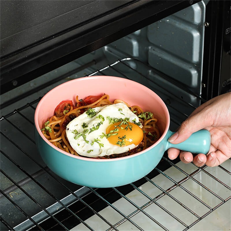 6.2 inch ceramic bowl with handle – microwave safe – Home Hatch Pakistan