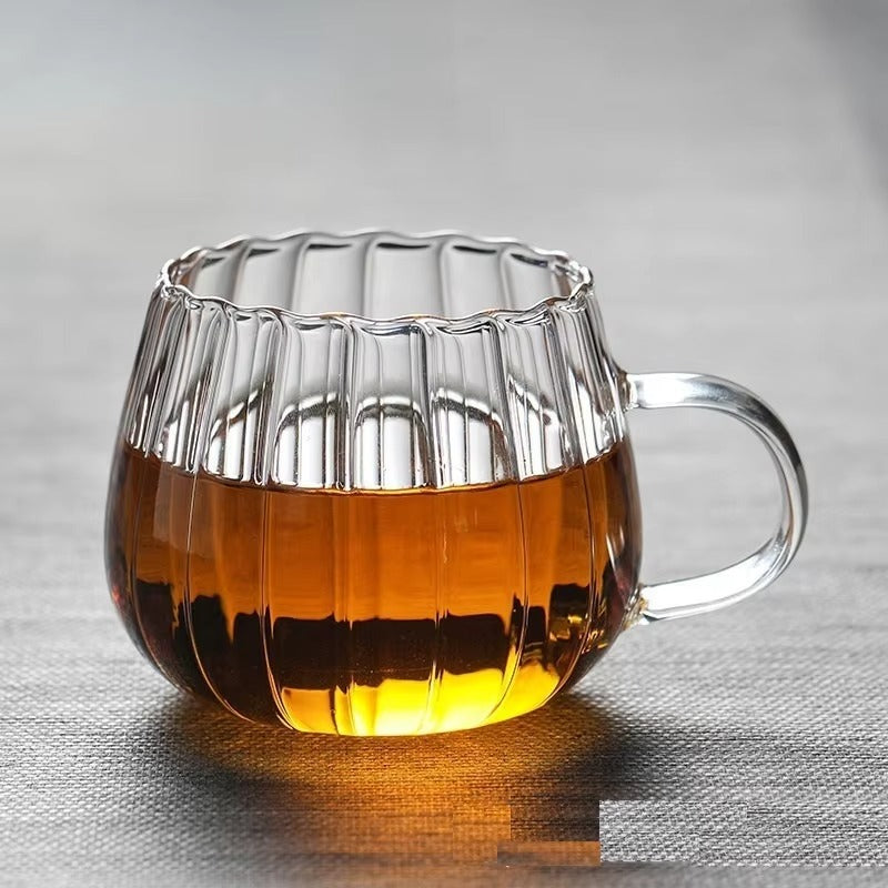 Ripple glass coffee mug – heat resistant borosilicate cup – Home Hatch Pakistan