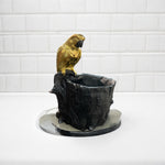 Golden Parrot Brush/Pen Holder | Figurine | Home Décor